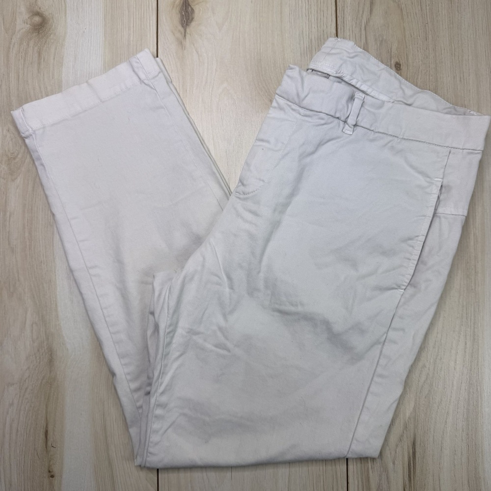 Nili Lotan Tel Aviv Pants Women's Size 8 Ivory Straight Leg Low Rise